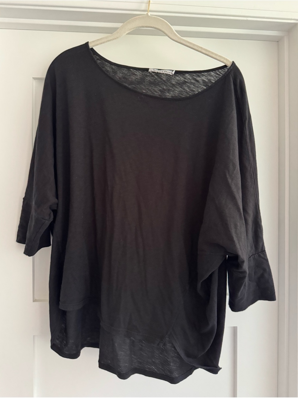 Michael Star's Black Selma Dolman Supima Cotton Dolman Sleeve T shirt, size L.